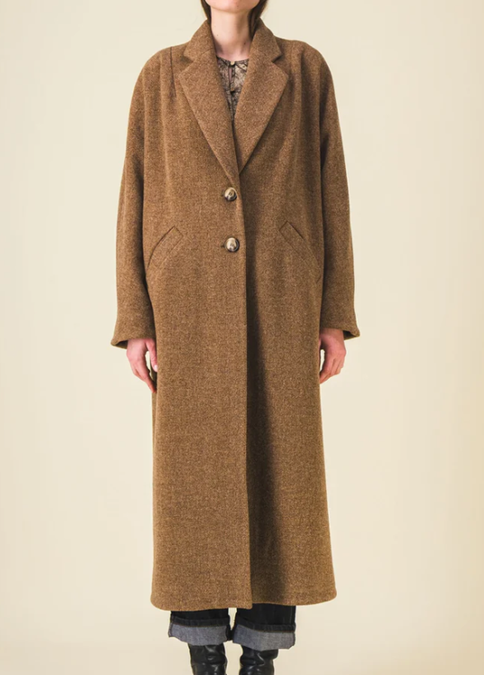 MANTEAU HORACE LAINAGE UNI PRALINE