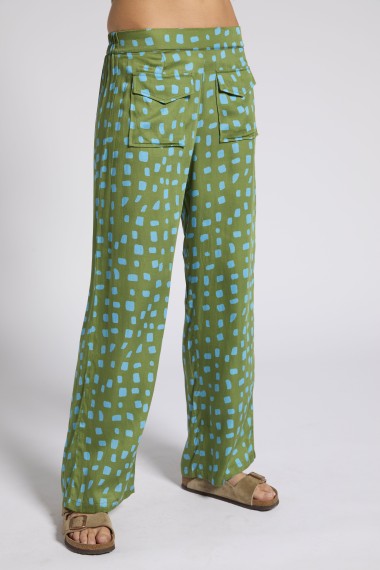 PANTALON MATIERE VERT