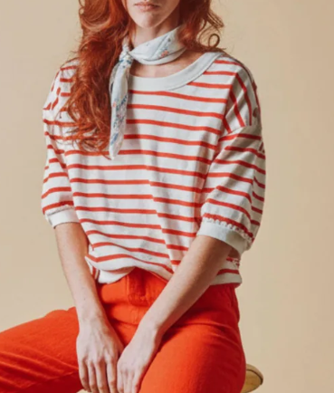 SWEAT MARINIERE MC IDA-DORI MARIN ROUGE