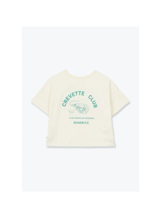 T-SHIRT FEMME CREVETTE CLUB  E25WT02 ECRU