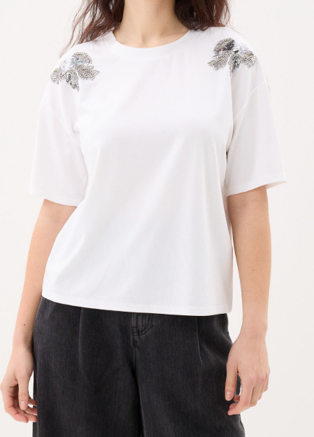 T-SHIRT VISELSA PERLES SNOW WHITE